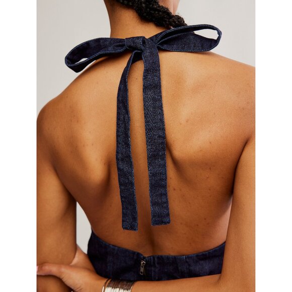 FREE PEOPLE Trevi Denim Mini Dress / Rinse - Picture 11 of 14